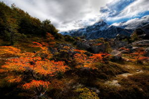 Картинка Гора Небо Камень Аргентина Облако HDRI Природа
