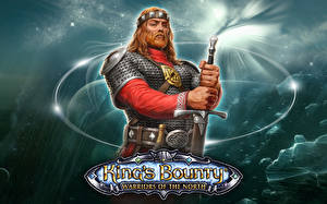 Обои King's Bounty Воители Мужчина Доспехи Меча Смотрят компьютерная игра