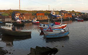 Картинки Реки Лодки Англия Редкар и Кливленд