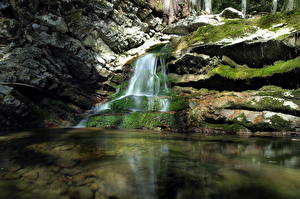Фотография Водопады Камни Ручей Природа