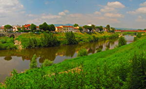 Обои Италия Река Водный канал Тоскана Empoli Города