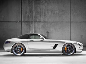 Картинка Mercedes-Benz Серебристый Сбоку Родстер Kicherer SLS63 Supersport Roadster авто