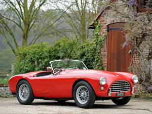 Картинки Ретро Красная Фар Сбоку Родстер AC Ace Bristol Roadster 1956–62 автомобиль