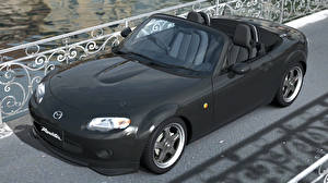 Фото Mazda Черный Фар Автомобили 3D_Графика