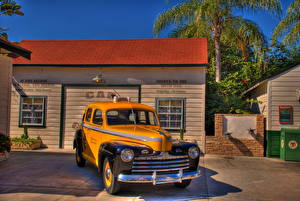 Фотографии Такси - Автомобили Ретро Фар Спереди HDR Disney MGM Studios машины