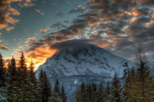 Фотографии Горы Небо Австрия Облака HDRI Альпы Природа