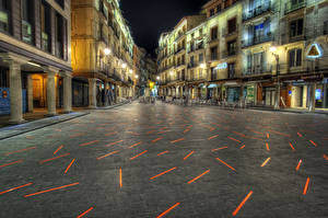 Обои для рабочего стола Испания Здания Улице Тротуар HDRI Teruel город
