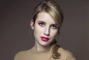 Картинки Эмма Робертс Глаза Взгляд Лица Волосы Русая Красные губы