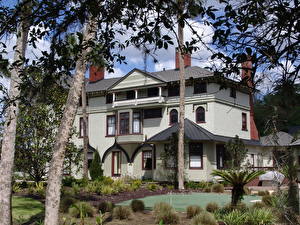 Обои Дома США Особняк Деревьев Флорида Деленд город