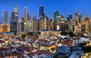 Картинка Сингапур Здания Небоскребы