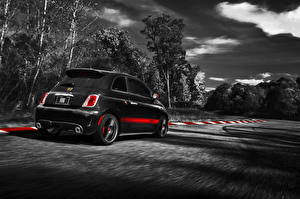 Фотографии Abarth Дороги Фары Сзади Черные 2012 500 USA version Автомобили