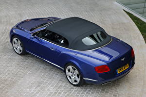 Обои Bentley Синий 2012 Continental GTC W12 Автомобили