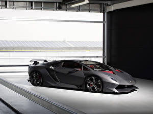 Фото Lamborghini Серая Сбоку Роскошная Sesto Elemento Автомобили