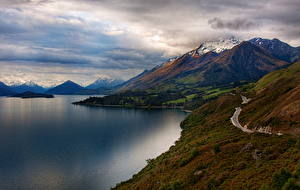 Фотография Пейзаж Новая Зеландия Горы Река Queenstown Природа