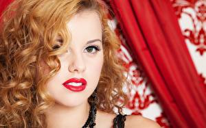 Фотография Глаза Смотрят Взгляд Лицо Волосы Шатенка Красные губы Зубы jessie rogers Девушки Девушки