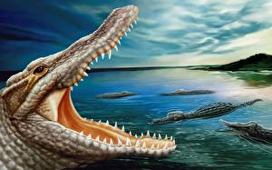 Фотографии Крокодилы Животные