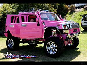 Картинки Hummer Розовый Автомобили