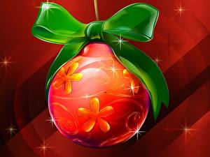 Картинка Новый год Праздники Шар Бантик