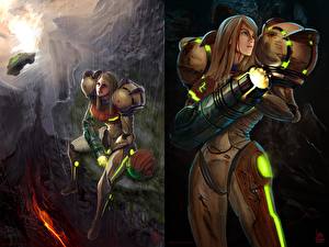 Фото Воины Дождь Доспехи Фэнтези Девушки