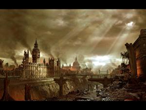 Фотографии Hellgate: London Англия Развалины Лондоне Игры